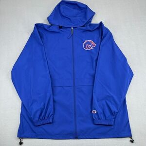 Champion Boise State Broncos Windbreaker Jacket Blue Mens 2XL Full Zip Hooded